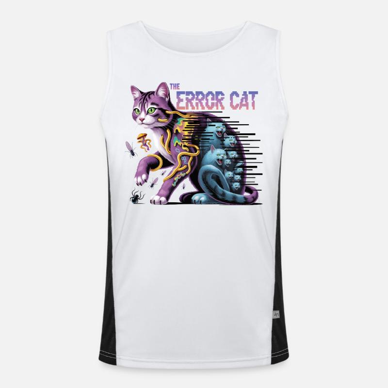 Die irrende Katze Digitale Kunst Funktionelles Kontrast-Tank Top für Männer 