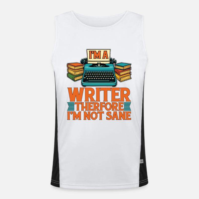 Screenwriter I'm A Writer Therefore I'm Book Lover Funktionelles Kontrast-Tank Top für Männer 