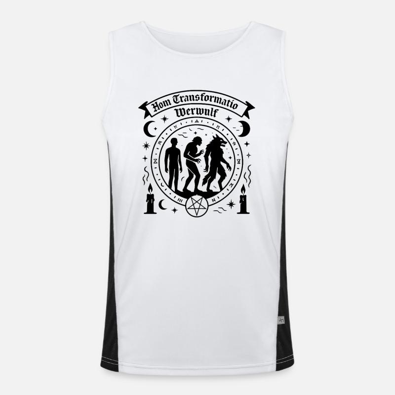 Mensch Werwolf Transformation Funktionelles Kontrast-Tank Top für Männer 