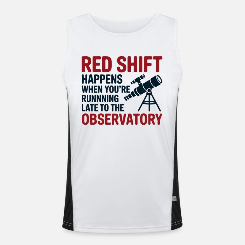 Red Shift Observatory Running Late  Men's Functional Contrast Tank Top 