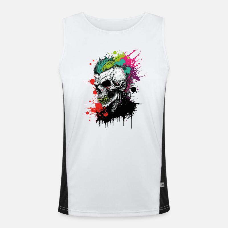 Rainbow Zombie Punk Men's Functional Contrast Tank Top 