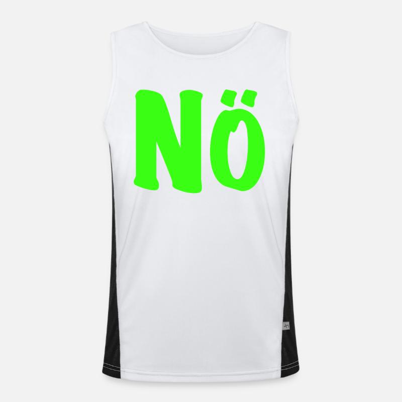 Nö in Neongrün - Nope - Nein - Null Bock Funktionelles Kontrast-Tank Top für Männer 