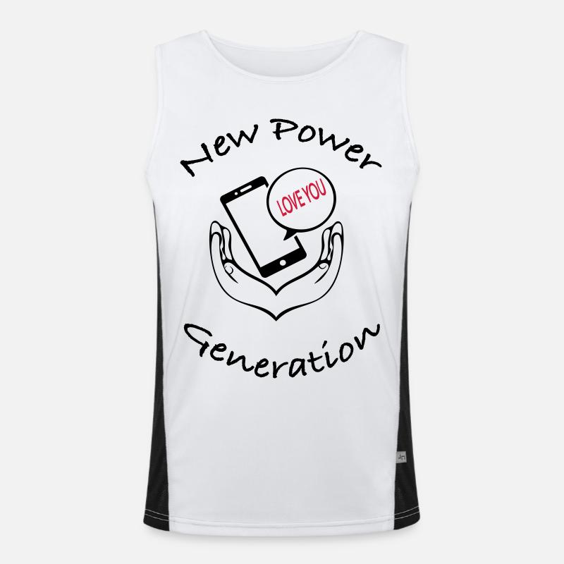 New Power Generation Love Message Design Men's Functional Contrast Tank Top 