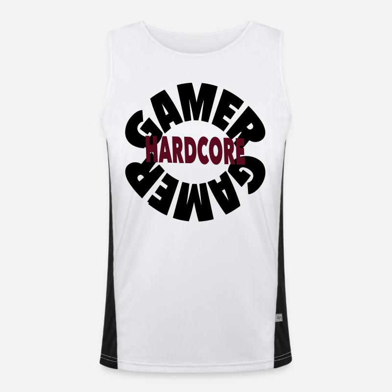 Gamer Hardcore – Bold Gaming Statement Funktionelles Kontrast-Tank Top für Männer 