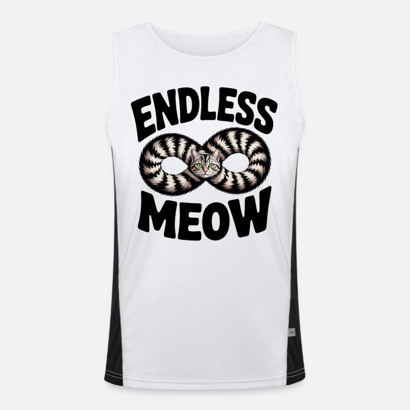 Endless Meow Cat Men's Functional Contrast Tank Top 