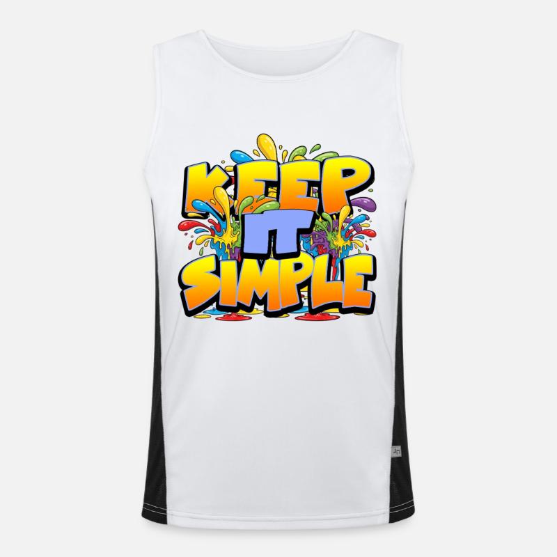 Bunter Slogan Keep it Simple Funktionelles Kontrast-Tank Top für Männer 