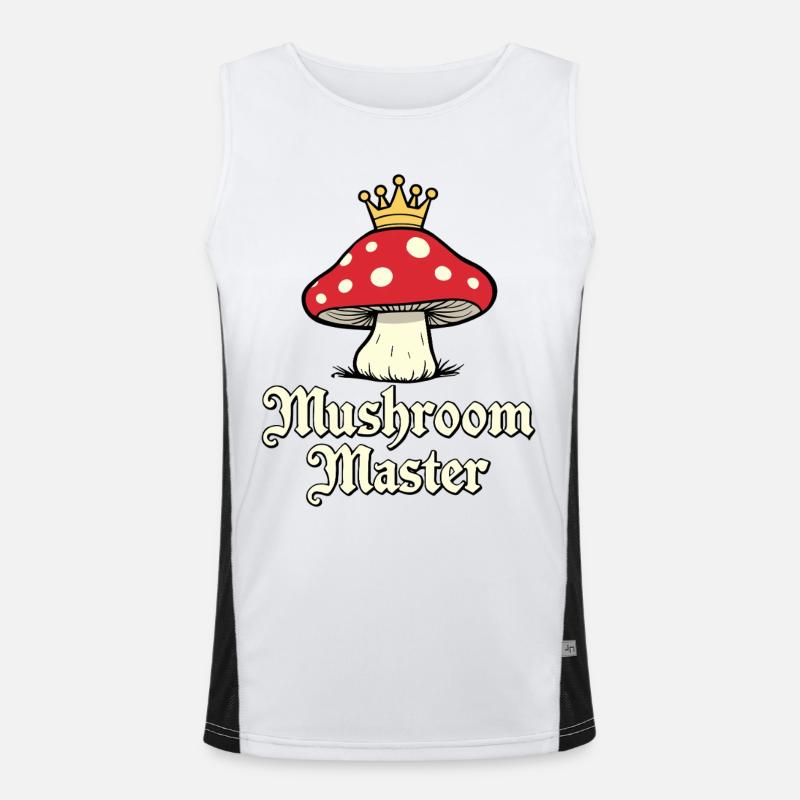 Mushroom Master - Pilzkönig Spruch Funktionelles Kontrast-Tank Top für Männer 