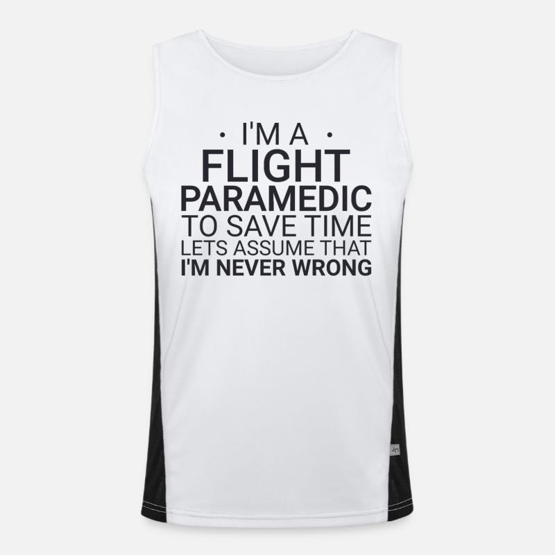 Flight Paramedic Never Wrong Luftrettung Funktionelles Kontrast-Tank Top für Männer 