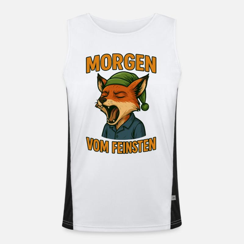 Yoga-like fox with morning cap Men's Functional Contrast Tank Top 