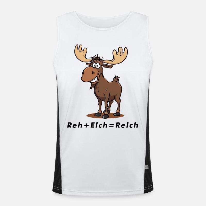 Reh + Elch = Relch Funktionelles Kontrast-Tank Top für Männer 