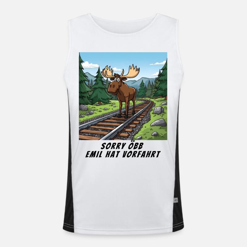 Sorry Bahn - Emil hat hier Vorfahrt Funktionelles Kontrast-Tank Top für Männer 
