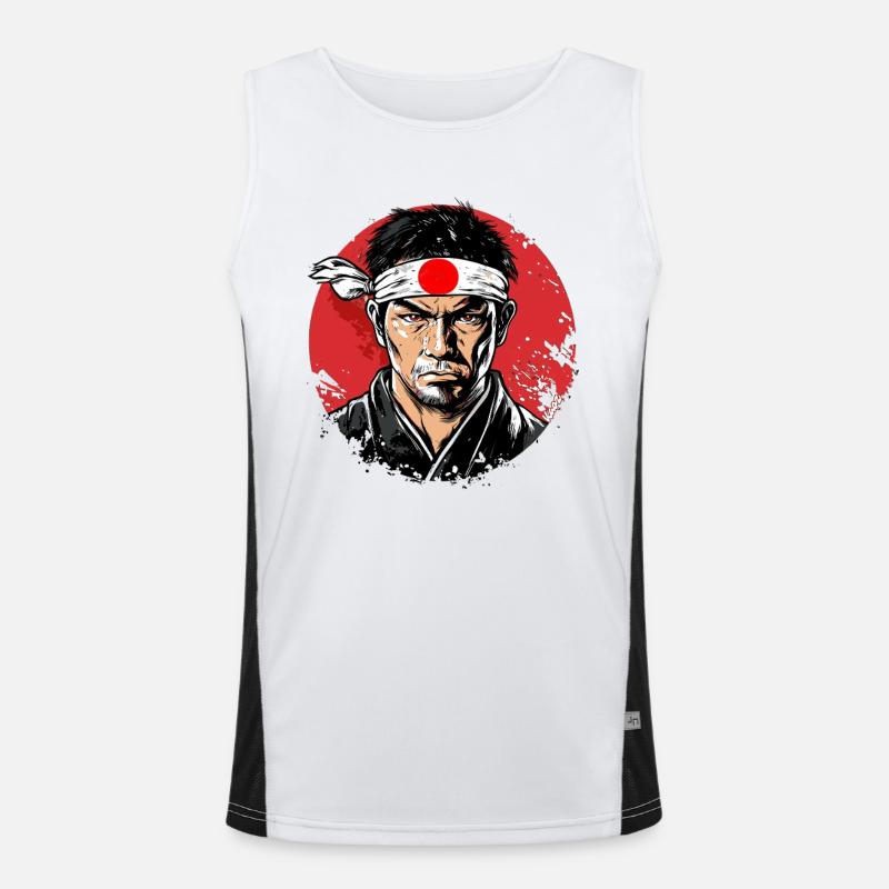 Japanischer Samurai-Krieger Funktionelles Kontrast-Tank Top für Männer 