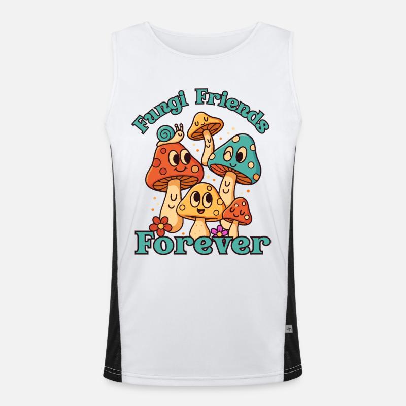 Fungi Friends Forever - Conception de dessin animé Débardeur respirant contrasté Homme 