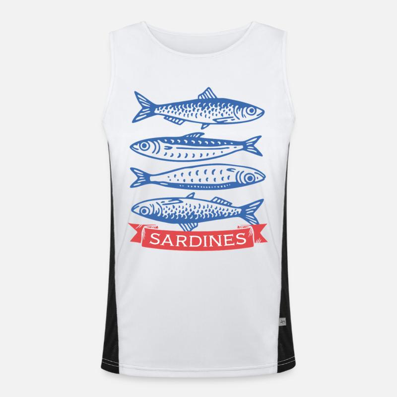Sardinen Funktionelles Kontrast-Tank Top für Männer 