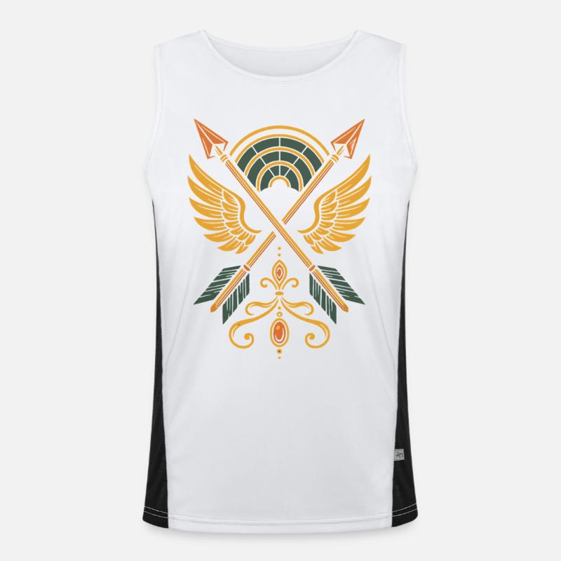 Bogenschießen Ziel Bogenschütze Bogenjagd Design Funktionelles Kontrast-Tank Top für Männer 