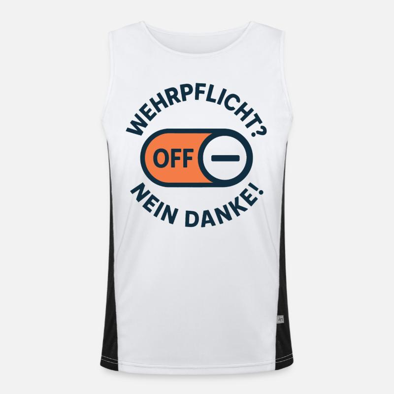 Objection de conscience – conscription Non merci Débardeur respirant contrasté Homme 