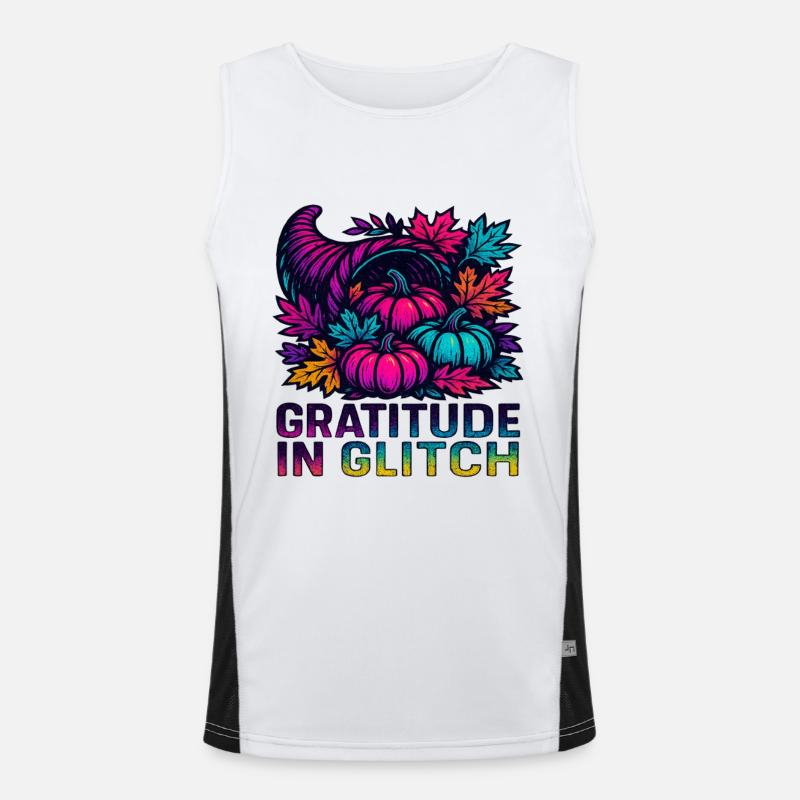 Glitchcore Thanksgiving Funktionelles Kontrast-Tank Top für Männer 