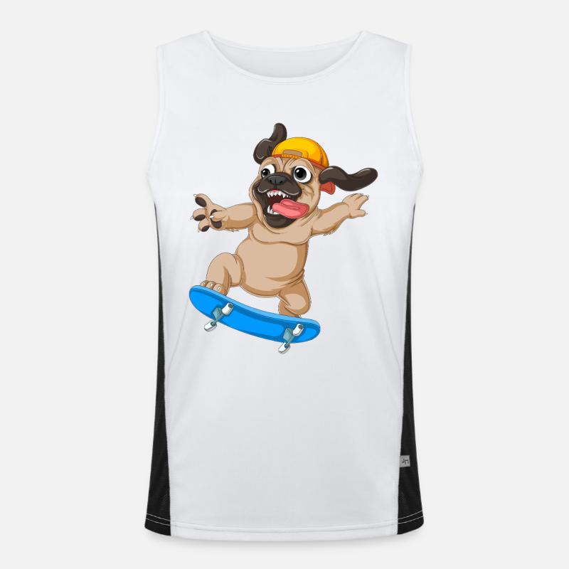 Mops Skateboarden Funktionelles Kontrast-Tank Top für Männer 