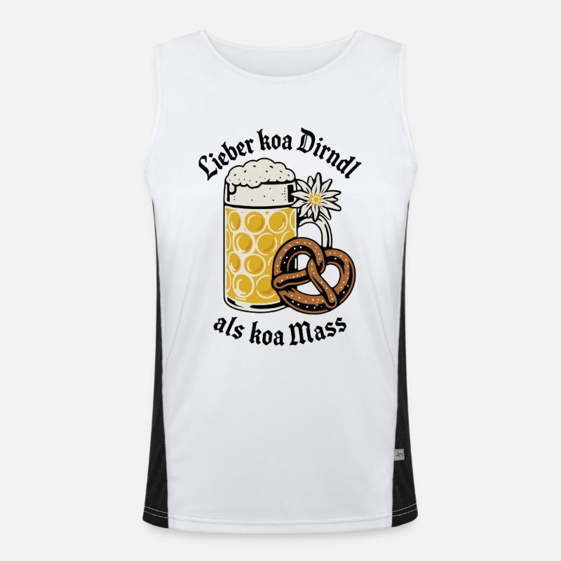 Lieber koa Dirndl als koa Mass - Bier und Gaudi Funktionelles Kontrast-Tank Top für Männer 