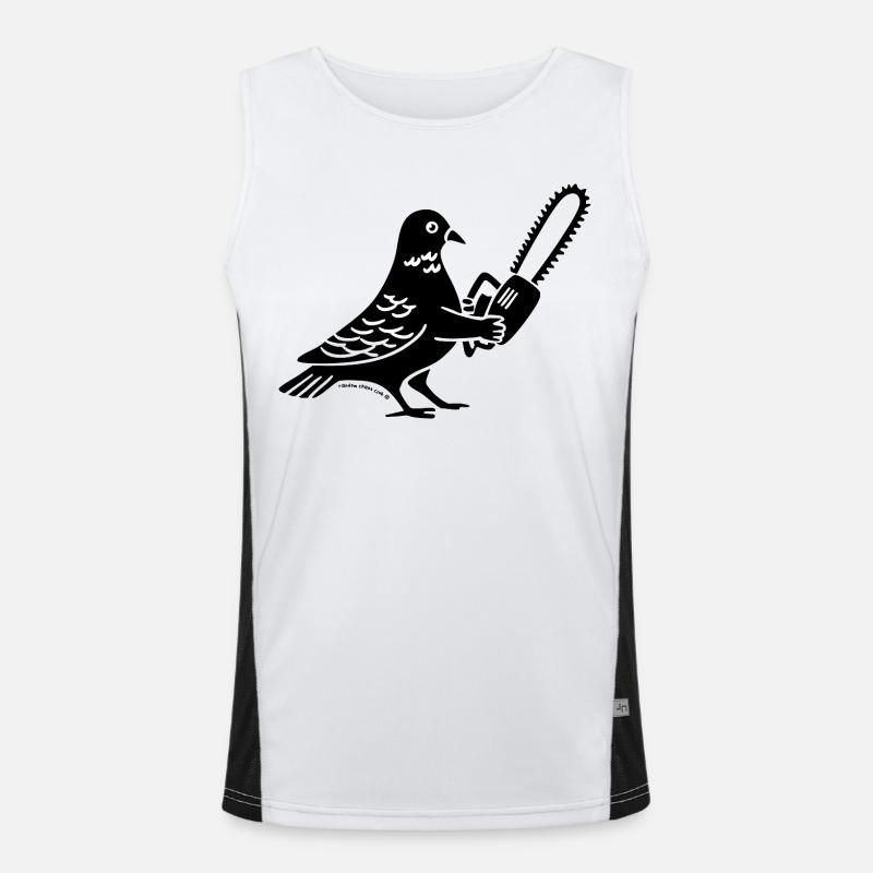 Cursed Pigeon Design – Dark Humor Bird Artwork  Funktionelles Kontrast-Tank Top für Männer 