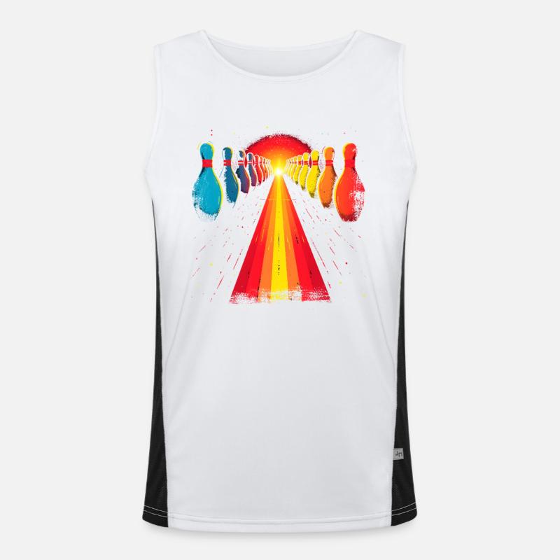 Bowlingbahn Design Funktionelles Kontrast-Tank Top für Männer 