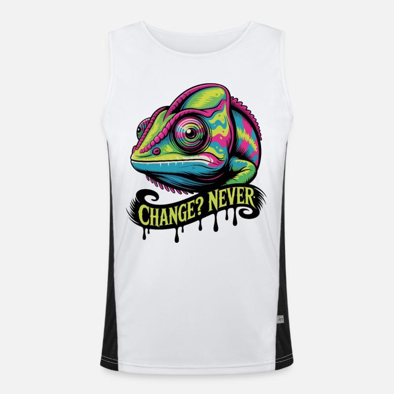 Neon Chameleon Change Never - Men's Functional Contrast Tank Top  - white/black
