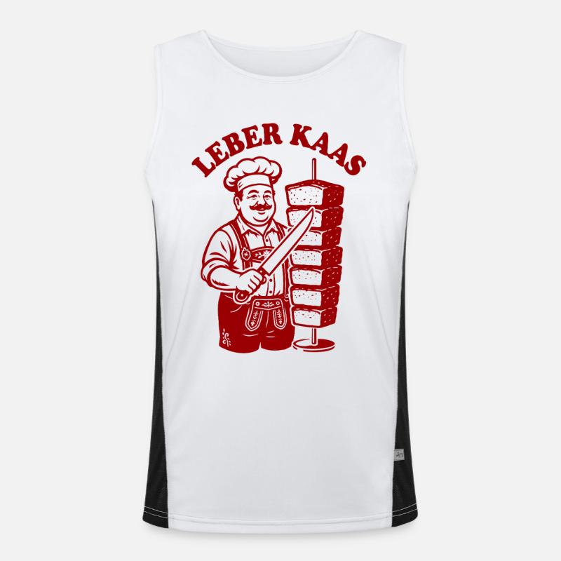 Leberkaas am Spieß oder Döner Kebab - Leberkäse Funktionelles Kontrast-Tank Top für Männer 