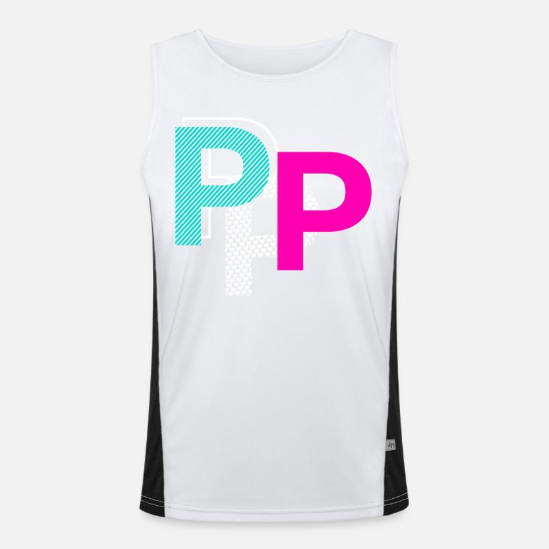 P Buchstabe Funktionelles Kontrast-Tank Top für Männer 