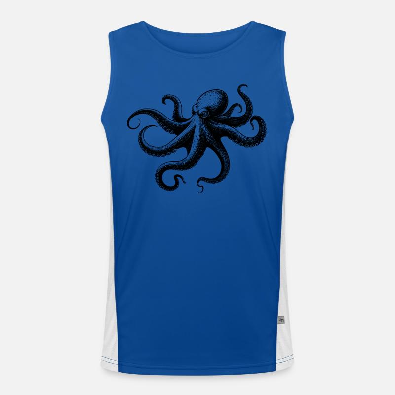 Octopus in Monochrome Men's Functional Contrast Tank Top 