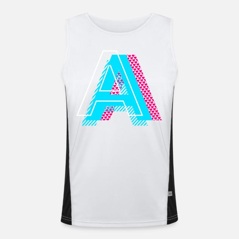 Initial letter A Men's Functional Contrast Tank Top 