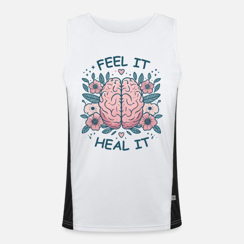 Mindset Motivation Healing Mindfulness Relaxation - Men's Functional Contrast Tank Top  - white/black