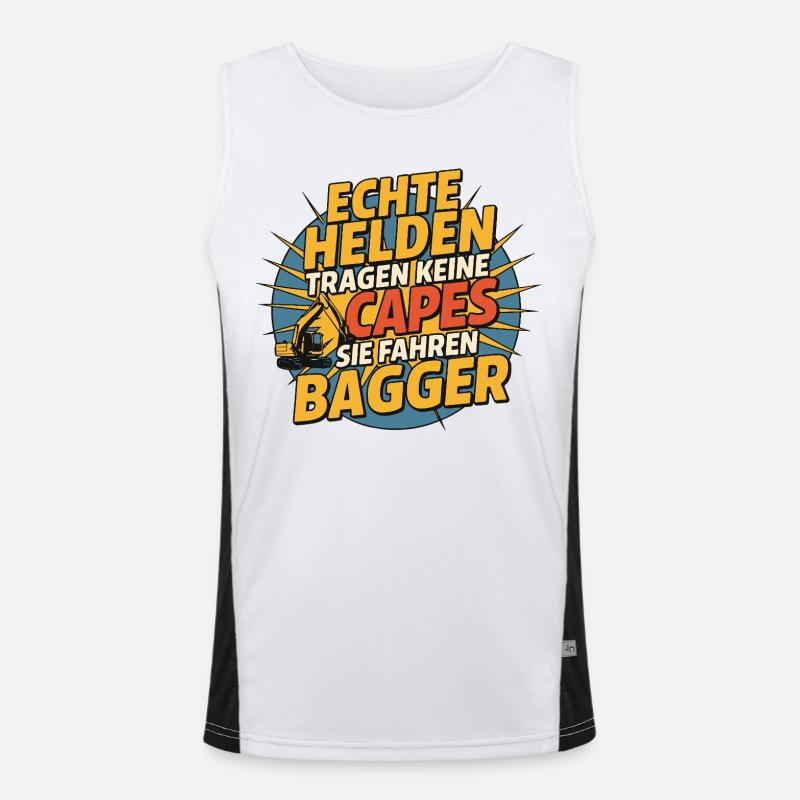 Echte Helden fahren BaggeR Funktionelles Kontrast-Tank Top für Männer 