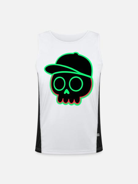 Neon Skull Cap - Men's Functional Contrast Tank Top - white/black