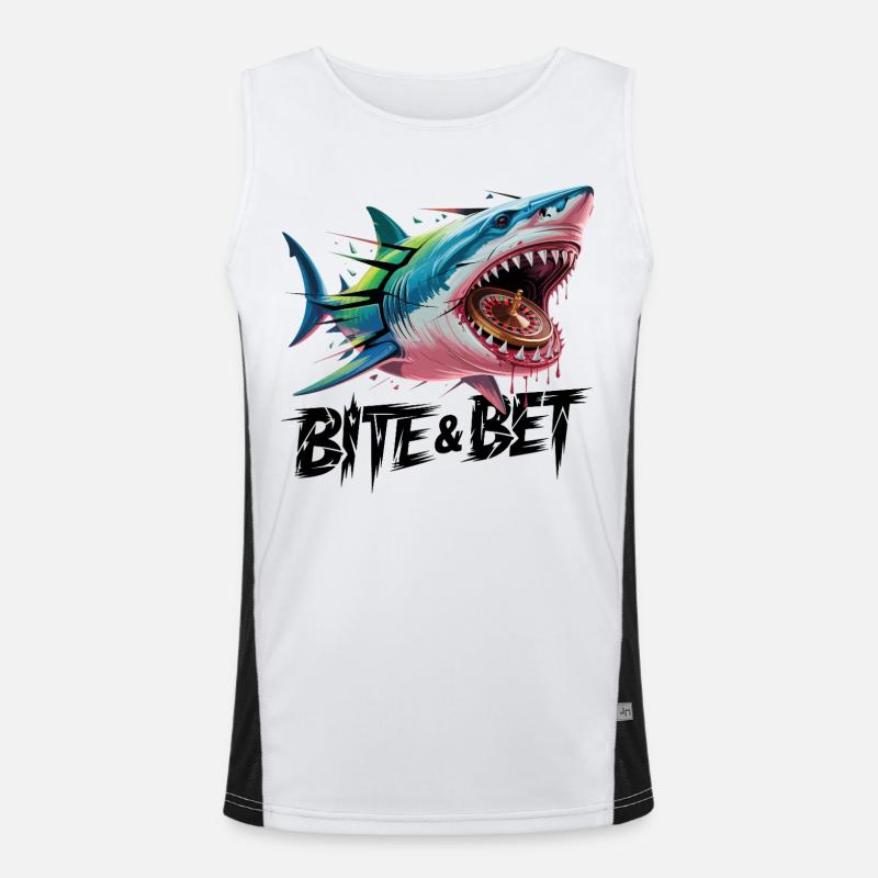 Shark Roulette Bite Men's Functional Contrast Tank Top 