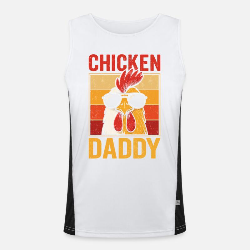 Poulet Daddy Rétro Coucher de soleil Débardeur respirant contrasté Homme 