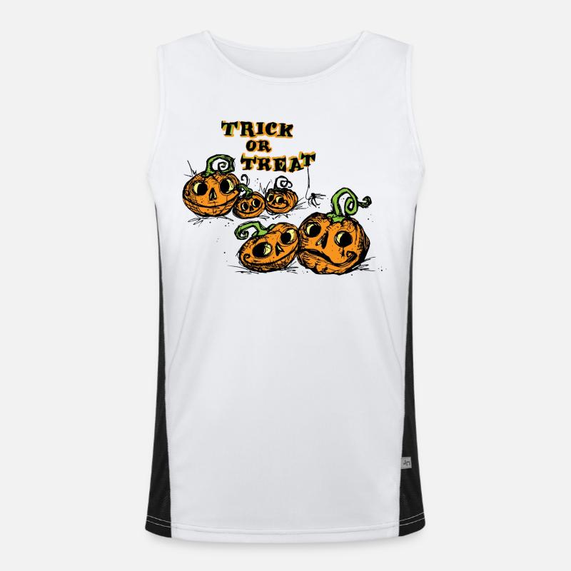  Halloween Süßes oder Saures Trick or Treat süss Funktionelles Kontrast-Tank Top für Männer 