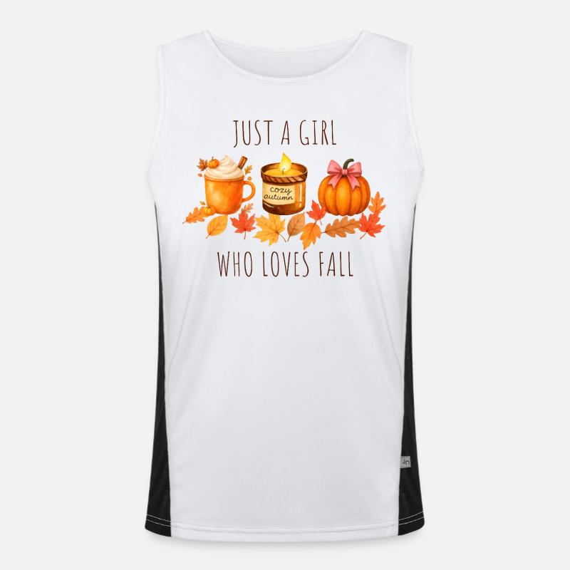 Nur ein Mädchen das Herbst liebt Funktionelles Kontrast-Tank Top für Männer 