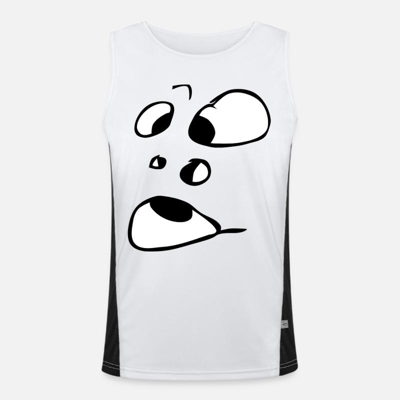 ahh! Gesicht Geist Gespenst Halloween Comic  Funktionelles Kontrast-Tank Top für Männer 