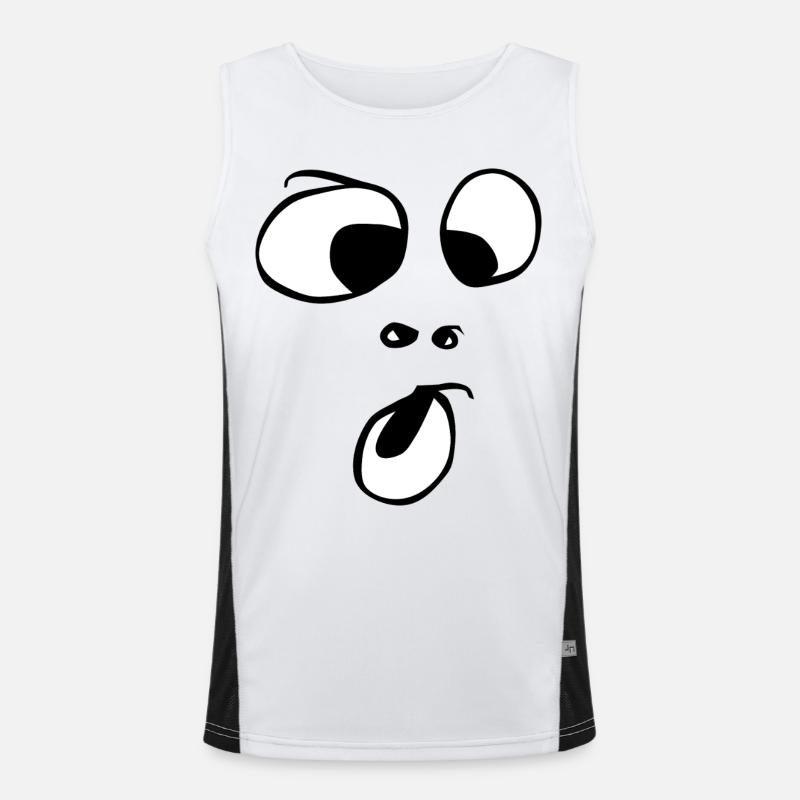 ohh! Gesicht Geist Gespenst Halloween Comic  Funktionelles Kontrast-Tank Top für Männer 