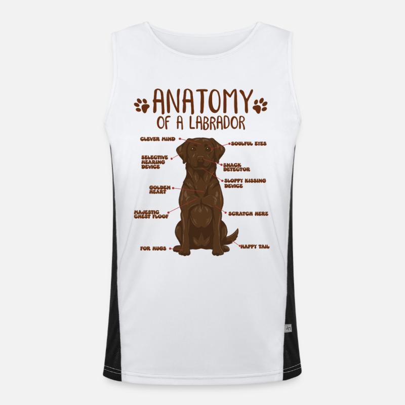 Anatomie eines braunen Labradors Funktionelles Kontrast-Tank Top für Männer 