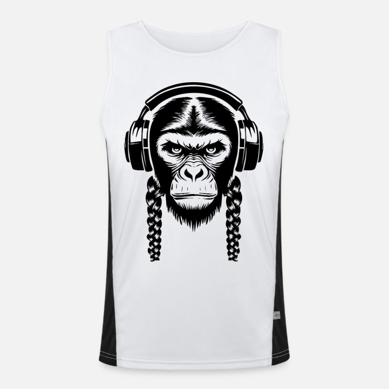 Funky Affenkopf Loop Beat Edition Shirt Funktionelles Kontrast-Tank Top für Männer 