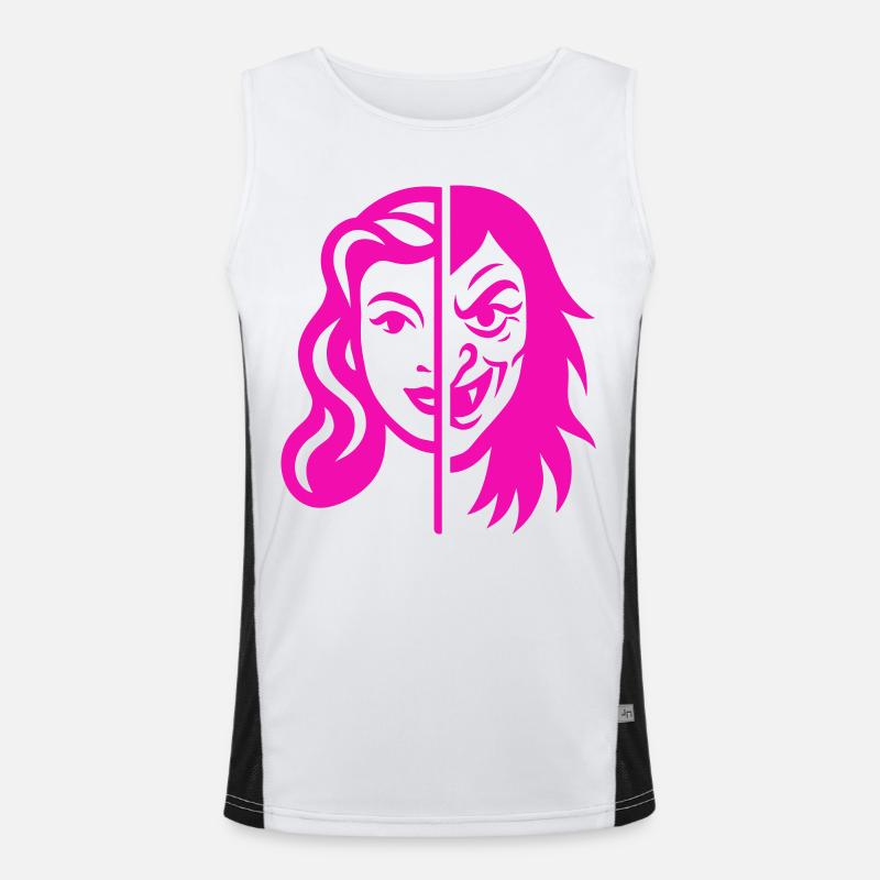 Split Face Kontrast Funktionelles Kontrast-Tank Top für Männer 