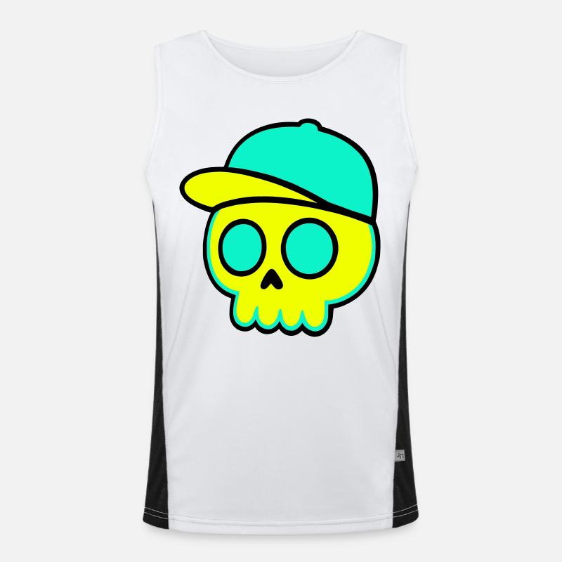 Neon Skull Cap Streetwear Men's Functional Contrast Tank Top 