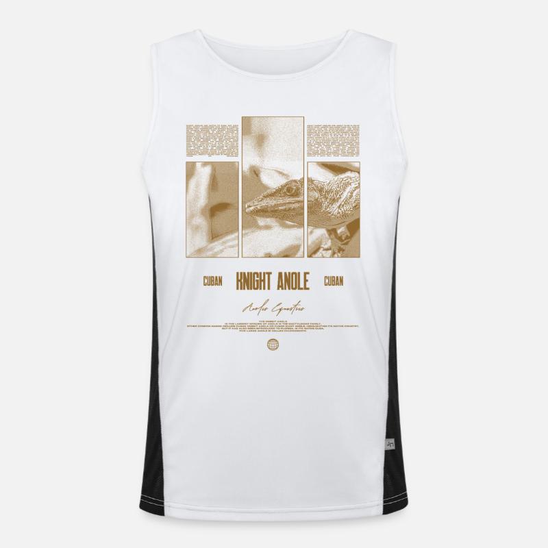 Cuban Knight Anole Lizard Owner Reptile Keeper Men's Functional Contrast Tank Top 