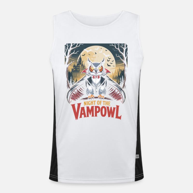 Nacht der Vampir Eule Funktionelles Kontrast-Tank Top für Männer 
