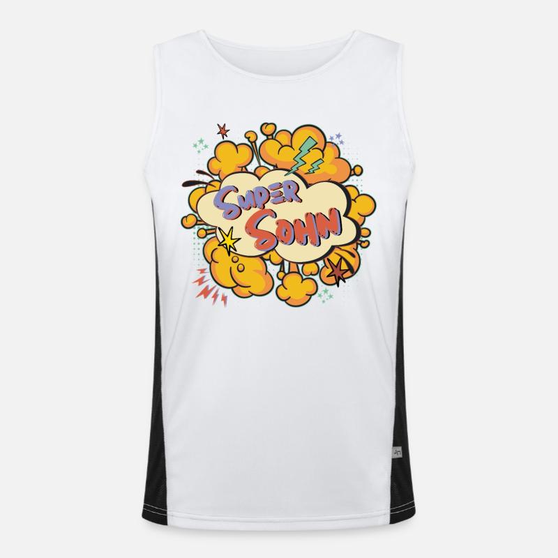 Super Son: Colorful Comic Print Men's Functional Contrast Tank Top 