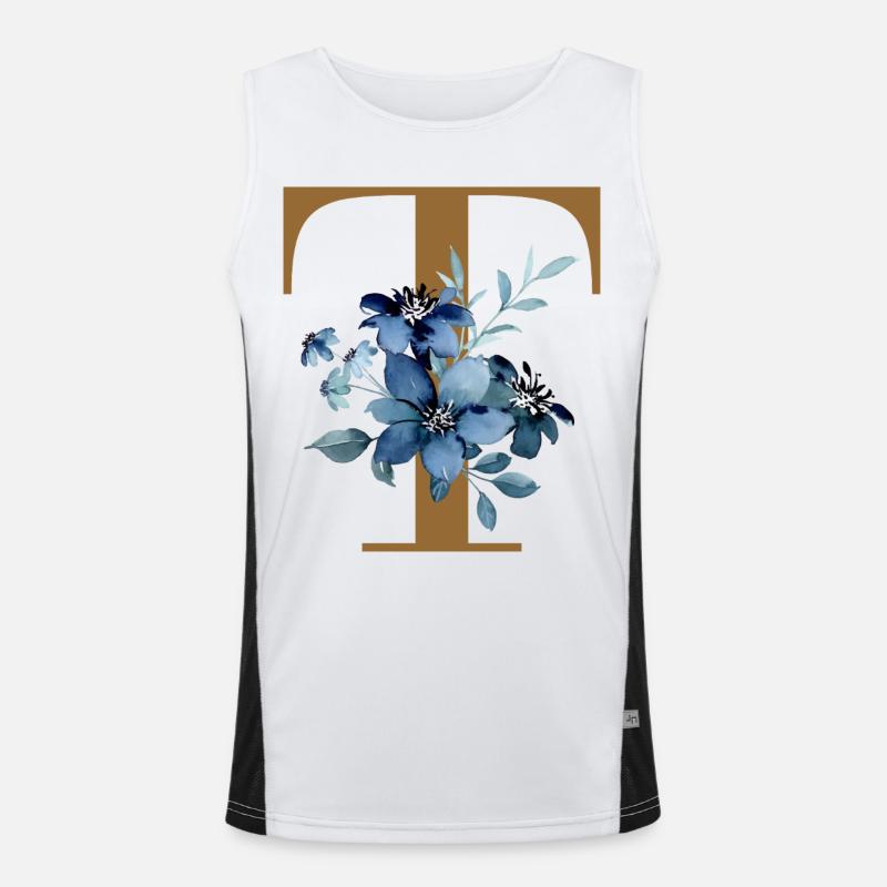 Fleur Bleue Monogramme T Débardeur respirant contrasté Homme 