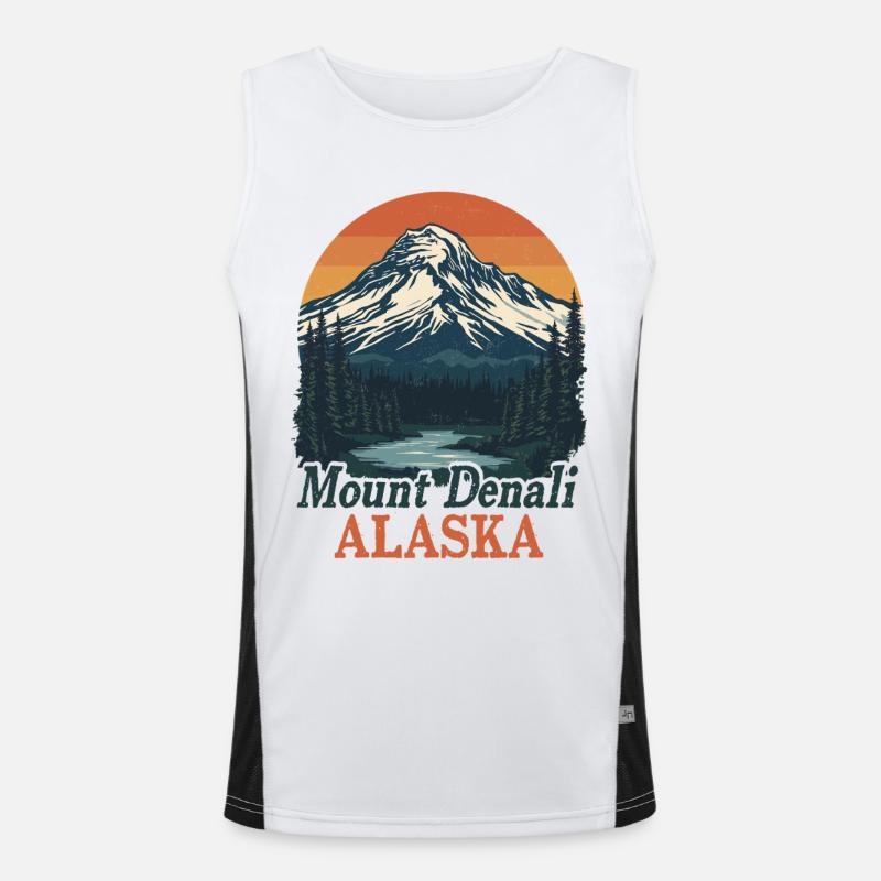 Denali Alaskas Berglandschaft Funktionelles Kontrast-Tank Top für Männer 