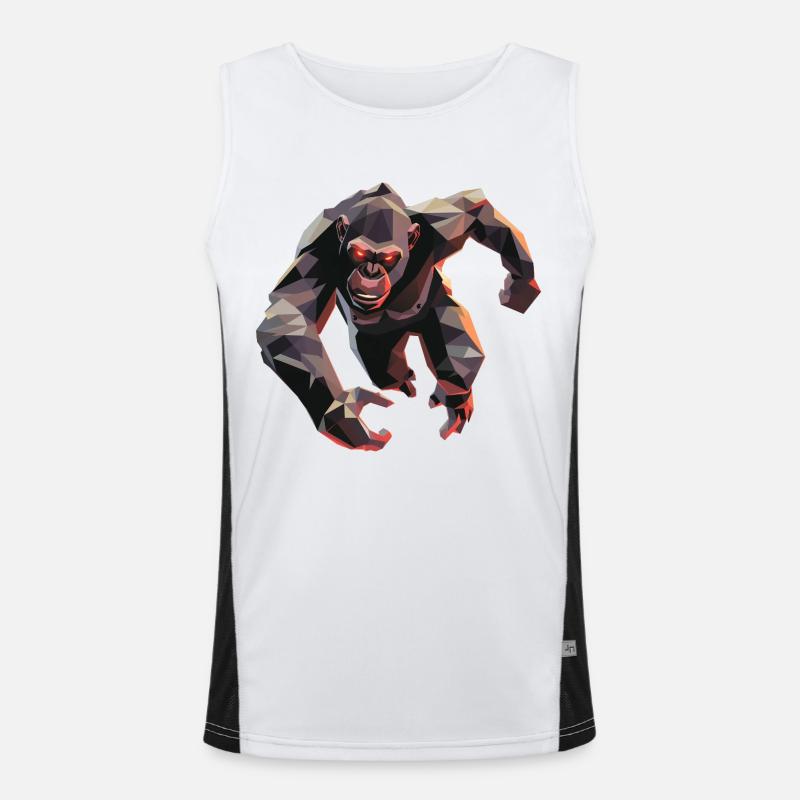 Gorilla in low poly style Men's Functional Contrast Tank Top 