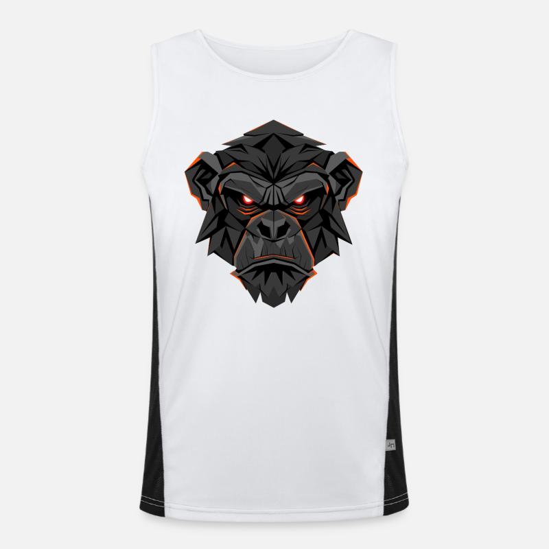 Neon Gorilla Lowpoly Face Men's Functional Contrast Tank Top 
